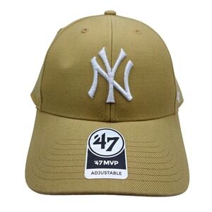 New York Yankees 47 Brand MVP Adjustable Hat Khaki Tan MLB Baseball Cap OSFA
